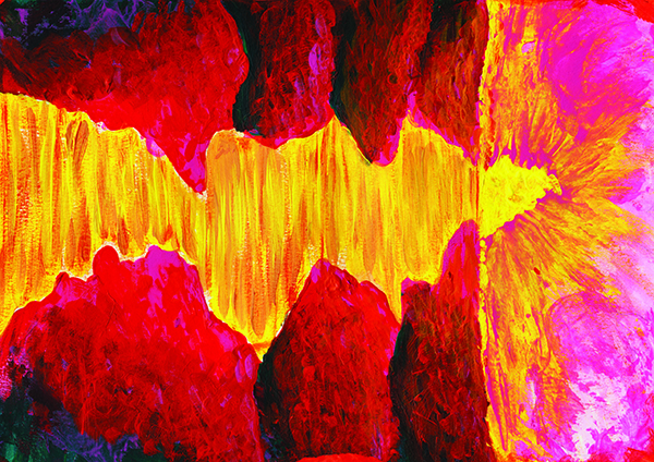 Laminated Digital Print – A316-Volcano-watercolor-on-paper