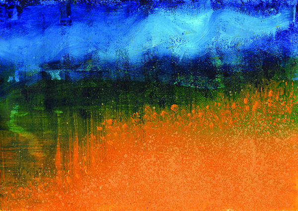 Laminated Digital Print – A317-Orange-Island-watercolor-on-paper
