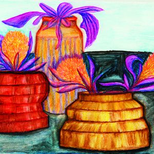 Laminated Digital Print – A334-Vases-pastel-on-paper