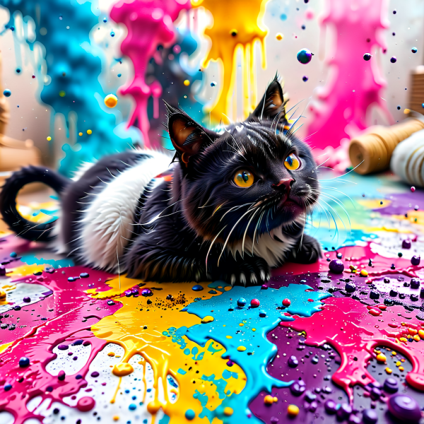 Coasters set of 6 – cat-painting - Image 4