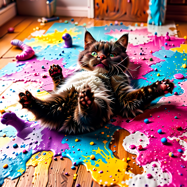 Coasters set of 6 – cat-painting - Image 3