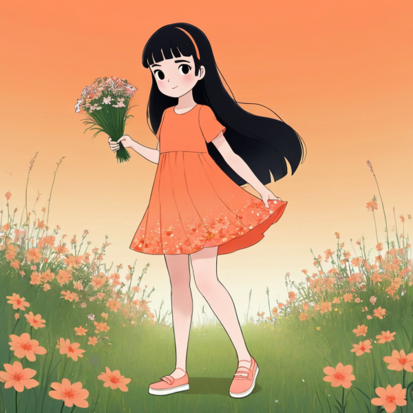 Coasters set of 6 – child-flowers - Image 5