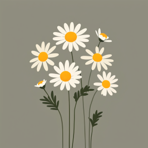 Coasters set of 6 – flowers-minimalist