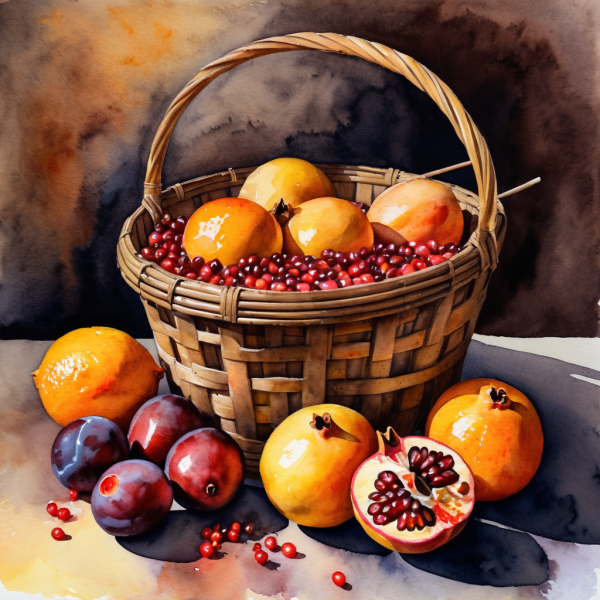 Coasters set of 6 – fruit-basket - Image 5