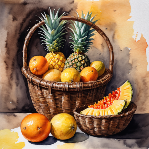 Coasters set of 6 – fruit-basket
