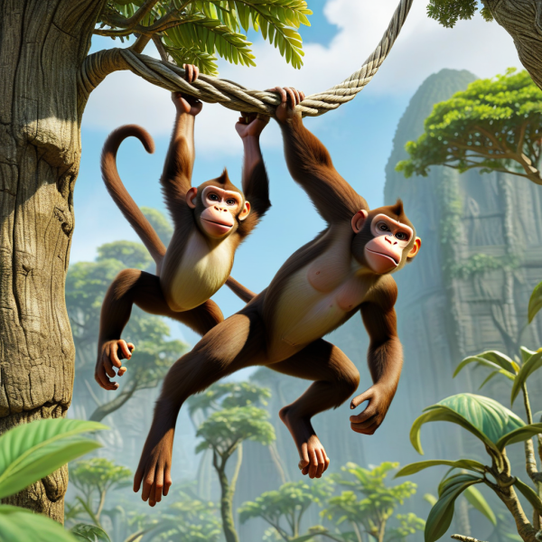 Coasters set of 6 – Jurassic-Monkey - Image 3