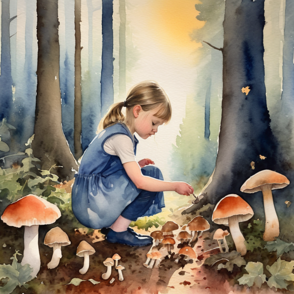 Coasters set of 6 – mushroom-girl - Image 4