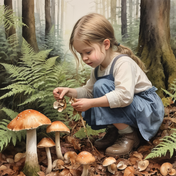 Coasters set of 6 – mushroom-girl - Image 3