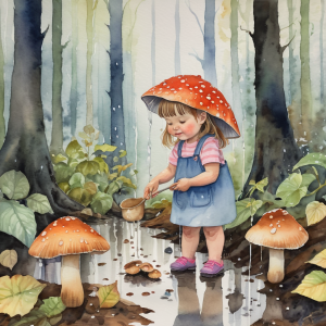 Coasters set of 6 – mushroom-girl