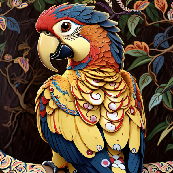 Coasters set of 6 – Parrot Theme - Image 13