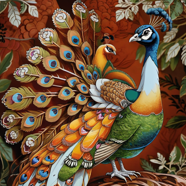 Coasters set of 6 – Peacock Theme - Image 5