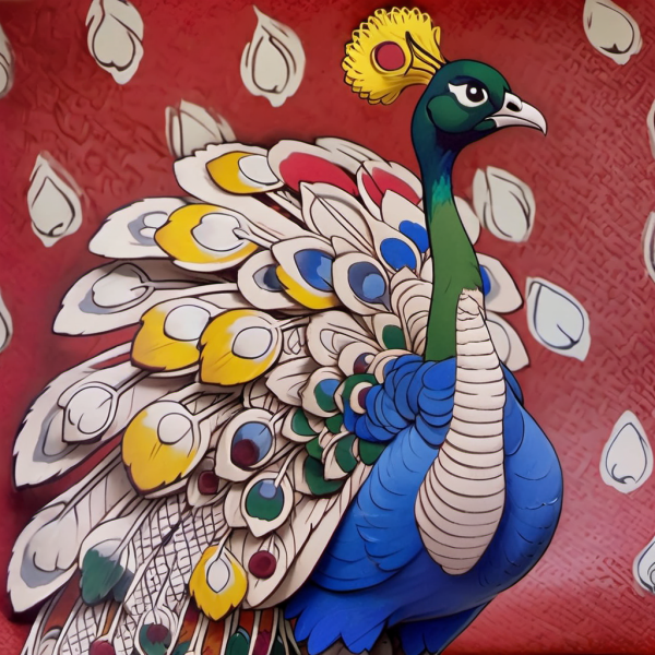 Coasters set of 6 – Peacock Theme - Image 4