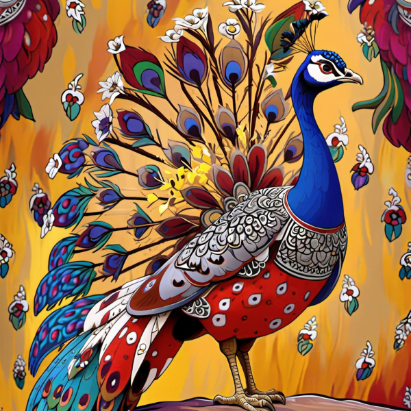 Coasters set of 6 – Peacock Theme - Image 3