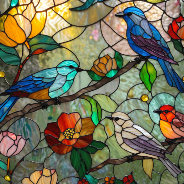 Coasters set of 6 – stained-glass-birds - Image 6