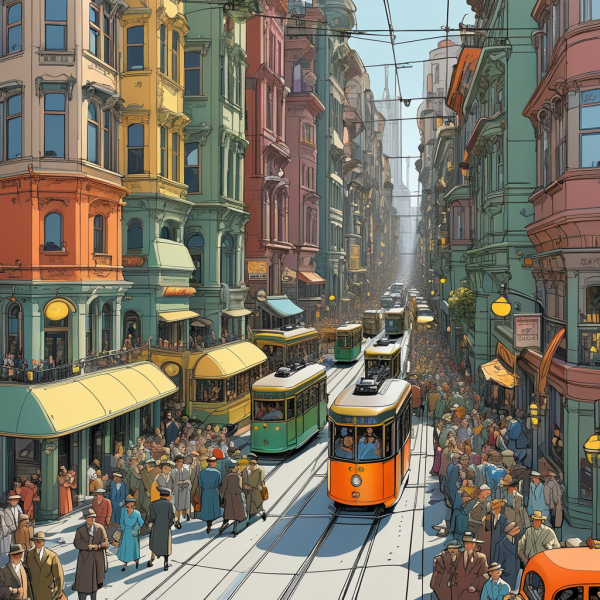 Coasters set of 6 – tram-city - Image 5