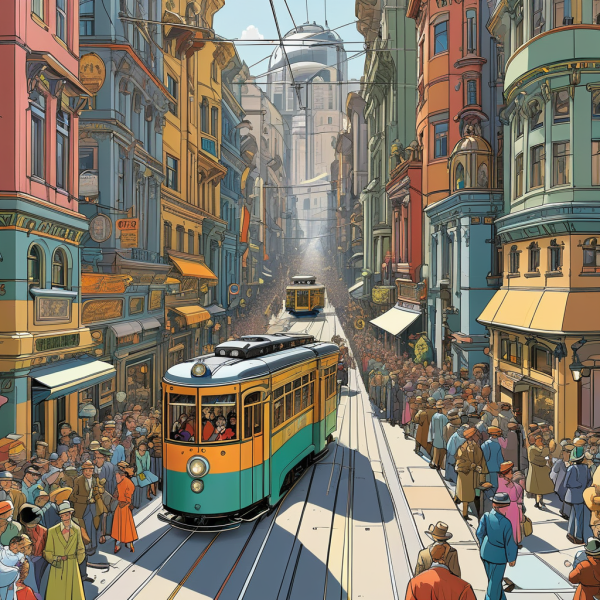 Coasters set of 6 – tram-city - Image 4