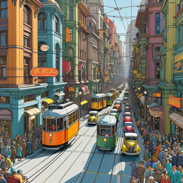 Coasters set of 6 – tram-city - Image 3